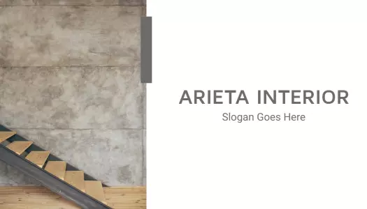 Minimalist Modern Gray Interior Design Business Card Template