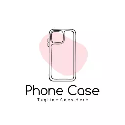 Minimalist Outline Design Featuring Modern Phone Case Logo Template
