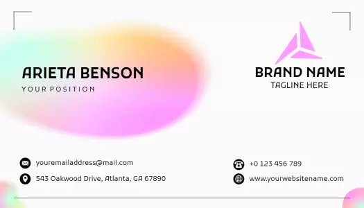 Minimalist Pastel Fluid Color Company Business Card Template