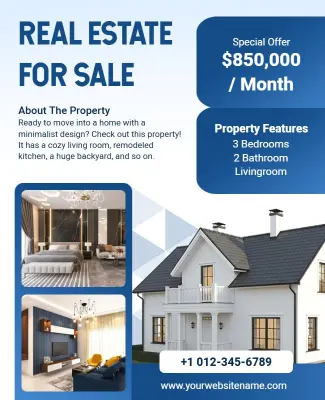 Minimalist Real Estate Property Sale Flyer Template