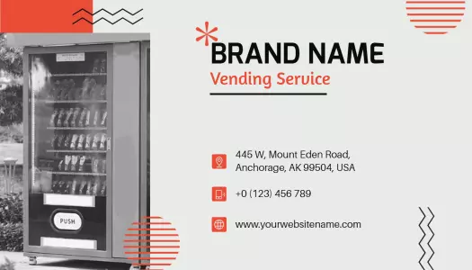 Minimalist Red Vending Service Business Visiting Card Template