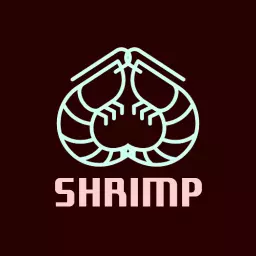 Minimalist Teal Shrimp Design Highlighting Fresh Seafood Logo Template