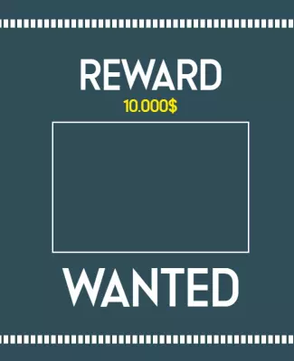Minimalist Wanted Reward Notice Announcement Flyer Template
