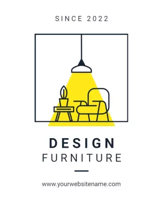 Minimalist Yellow Furniture Design Showcase Poster Template