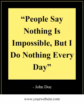 Minimalist Yellow Inspirational Quote Motivation Poster Template