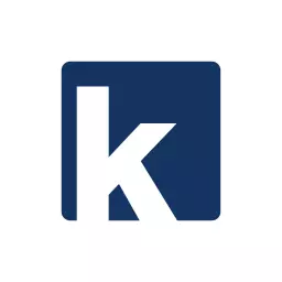 Minimalistic Blue Alphabet k Logo in a Square Frame Template
