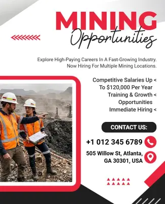 Mining Career Opportunities Flyer Template