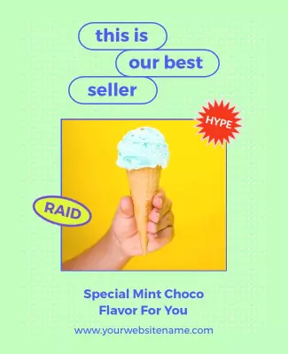 Mint Choco Ice Cream Promotion Flyer Template