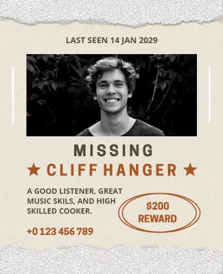 Missing Person Alert Reward Flyer Template