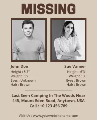 Missing Persons Alert Information Flyer Template