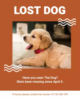 Missing Pet Alert Flyer with Dog Picture Template