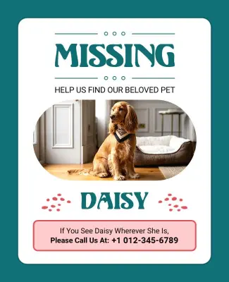 Missing Pet Alert Poster Template