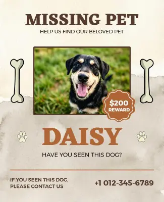 Missing Pet Poster Template