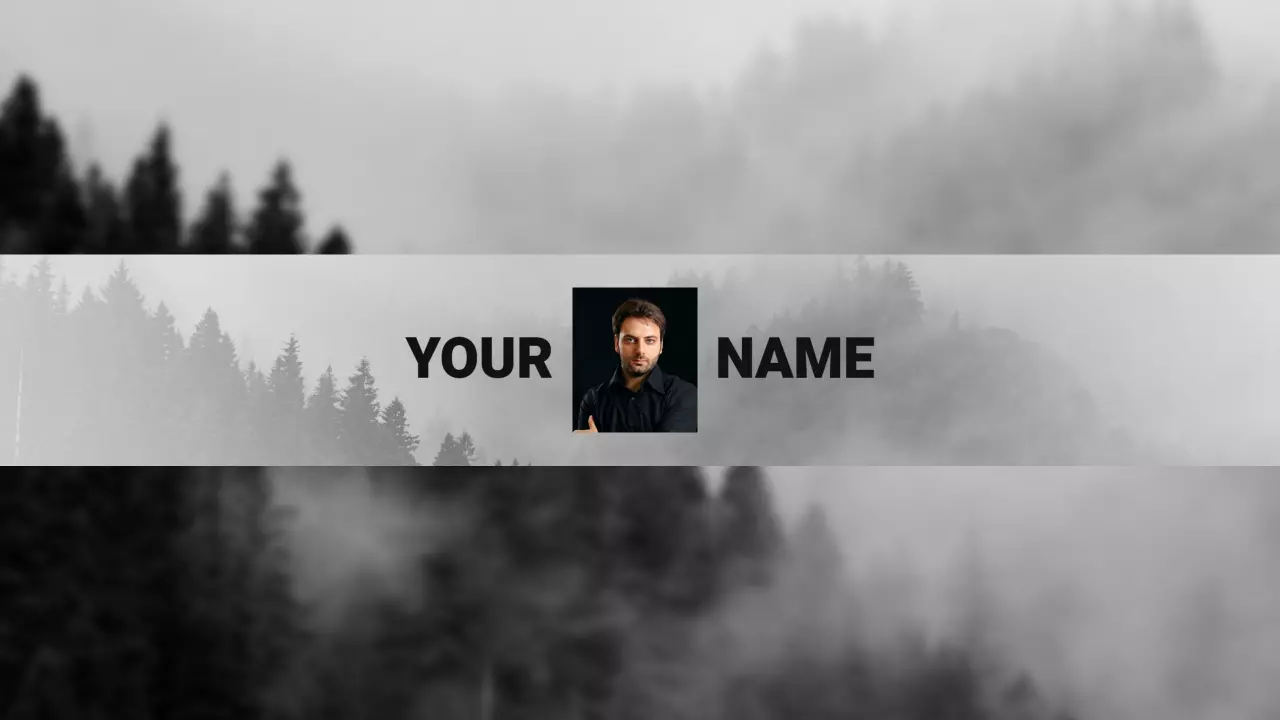 Misty Forest Background with Your Name YouTube Banner Template