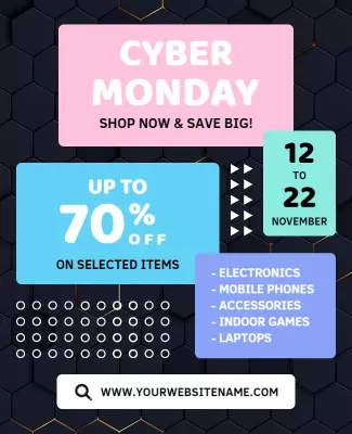 Misty Rose Cyber Monday Flyer Template