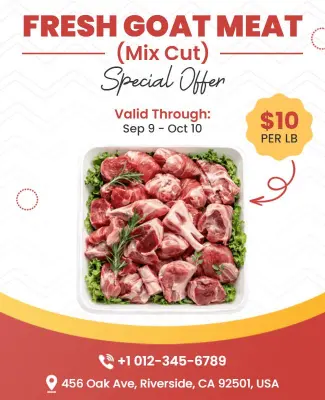 Mixed Cut Goat Meat Promotion Flyer Template