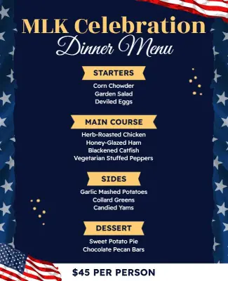 MLK Celebration Dinner Menu Flyer Template