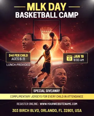 MLK Day Basketball Camp Flyer Template