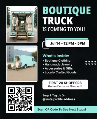 Mobile Boutique Truck Shopping Flyer Template