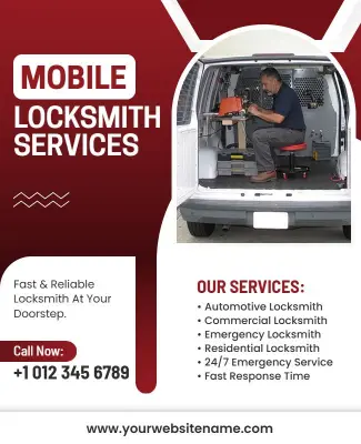 Mobile Locksmith Services Promotional Flyer Template