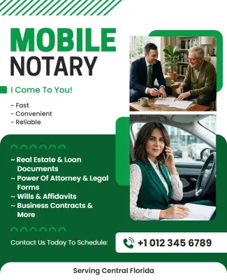 Mobile Notary Services Advertising Poster Template