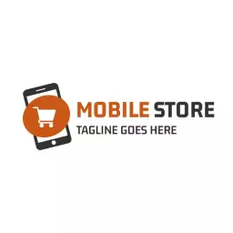 Mobile Phone Design Showcasing an Online Shop Logo Template