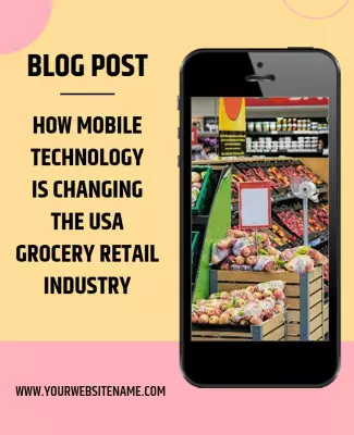 Mobile Technology Impact on Grocery Retail Flyer Template