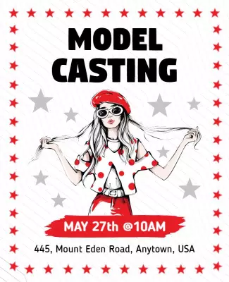 Model Casting Auditions Flyer Template