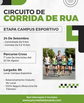 Modelo De Flyer Promocional Para Corrida De Rua Urbana