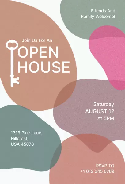 Modern Abstract Design Open House Invitation Template