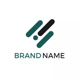 Modern Abstract Lines in Teal and Black Business Logo Template