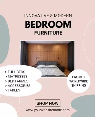 Modern and Innovative Bedroom Furniture Sale Poster Template