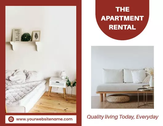 Modern Apartment Rental Guide and Booking Information Brochure Template