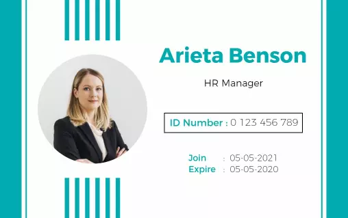 Modern Aqua Professional Identity Card Template