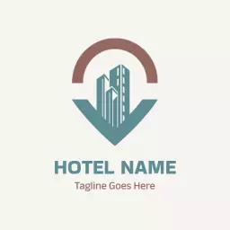 Modern Architectural Design Highlighting Cityscape Hotel Logo Template