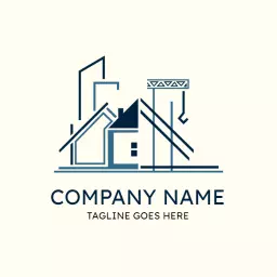 Modern Architectural Lines Illustrating Construction Services Logo Template