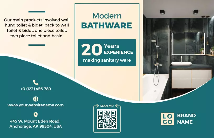 Modern Bathware Quality Sanitaryware Interior Design Brochure Template