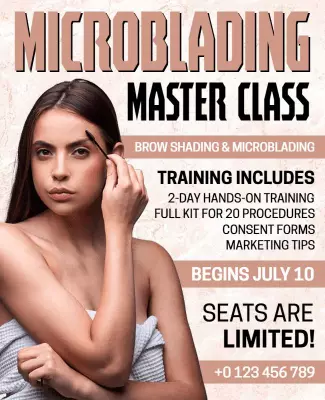 Modern Beauty Training Microblading Master Class Poster Template