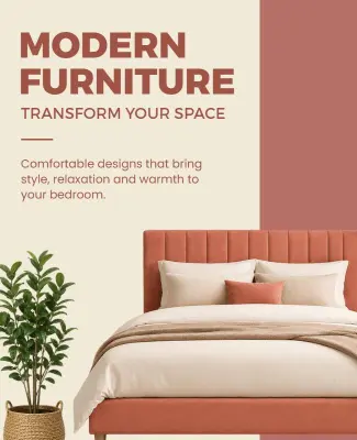 Modern Bedroom Furniture Showcase Poster Template