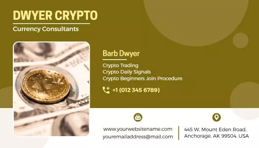 Modern Beige Cryptocurrency Consulting Visiting Card Template