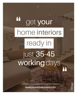 Modern Beige Home Interiors Makeover Promotion Poster Template