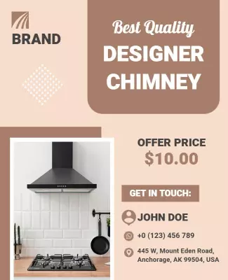 Modern Beige Kitchen Designer Chimney Promotion Poster Template