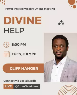 Modern Beige Online Meeting Announcement Poster Template