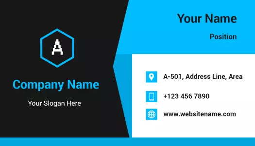Modern Black and Blue Corporate Visiting Card Template