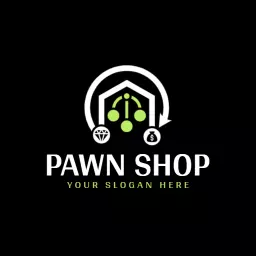 Modern Black and Green Design for Reliable Pawn Shop Logo Template
