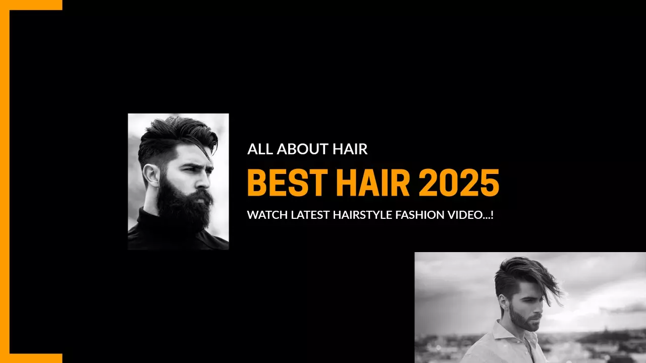 Modern Black and Orange Hairstyle Trends YouTube Banner Template