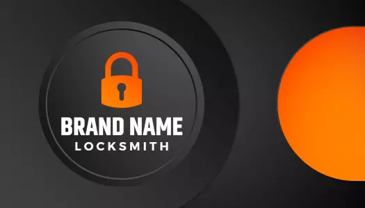 Modern Black and Orange Locksmith Security Business Card Template