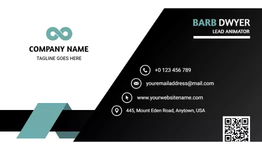 Modern Black and Teal Company Business Card Template