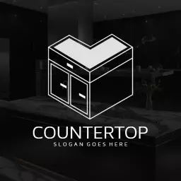 Modern Black and White Countertop Design for Furniture Logo Template