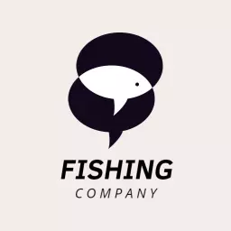 Modern Black and White Design for a Fishing Company Logo Template